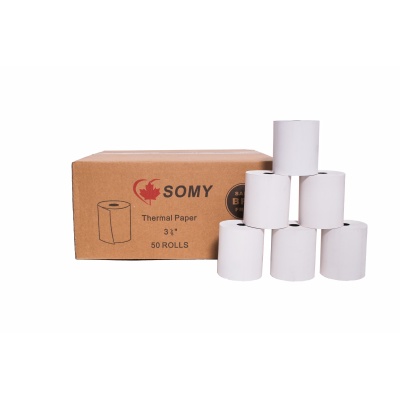 SOMY 3 1/8" X 200' Premium BPA Free Thermal Paper Rolls - 50 Rolls