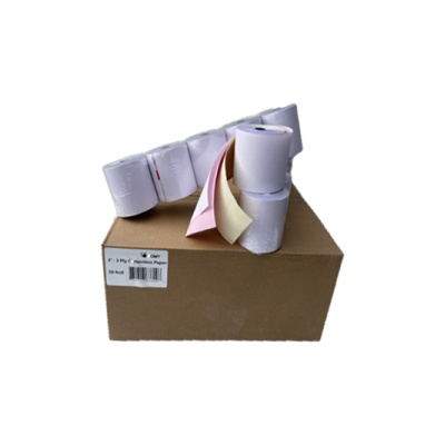 SOMY 3" X 3"x 70',  Premium 3 Ply Carbonless Paper Rolls - 50 Rolls