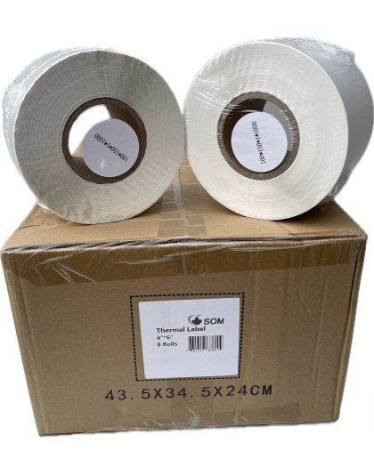 SOMY 4&quot; x 6&quot; Thermal Label Paper Rolls, 1000 Labels/Roll