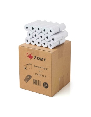 SOMY 2 1/4&quot; x 60' Thermal Paper Rolls, 100 Rolls/Case